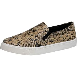 Soda Shoes Women’s Tracer Slip On White Sole Shoes (5.5 M US, NAT Pythor)