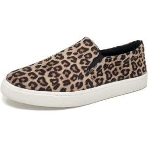 Soda Top Shoe Reign Women’s Closed Toe Slip on Sneaker Loafer(Oatmeal Cheetah)