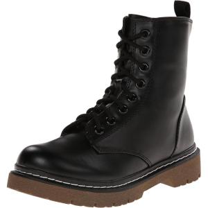 Soda Women’s Grunge Combat Boot(Black/Gum Polyurethane)