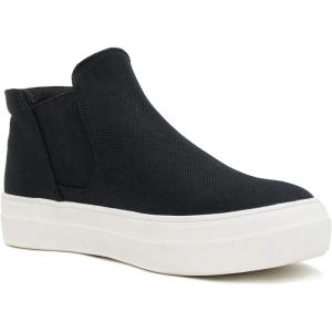 Soda Women’s Woods Chelsea Canvas Platform Cushion Foam Sneakers(Black)