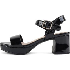 Soda Kasel-2 ~ Little Kids/Children/Girls Square Toe Dress Sandal with Adjustable Ankle Strap(Black Patent)
