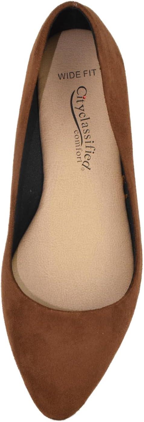 image:imageSoda City Classified Women Casual Flat Office Shoes Wide Width Fit Pointy Toe WHoldCognac