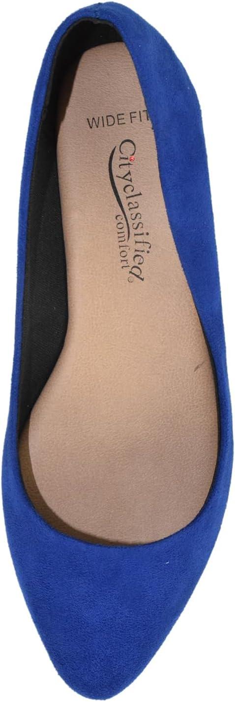 image:imageSoda City Classified Women Casual Flat Office Shoes Wide Width Fit Pointy Toe WHoldLt Navy