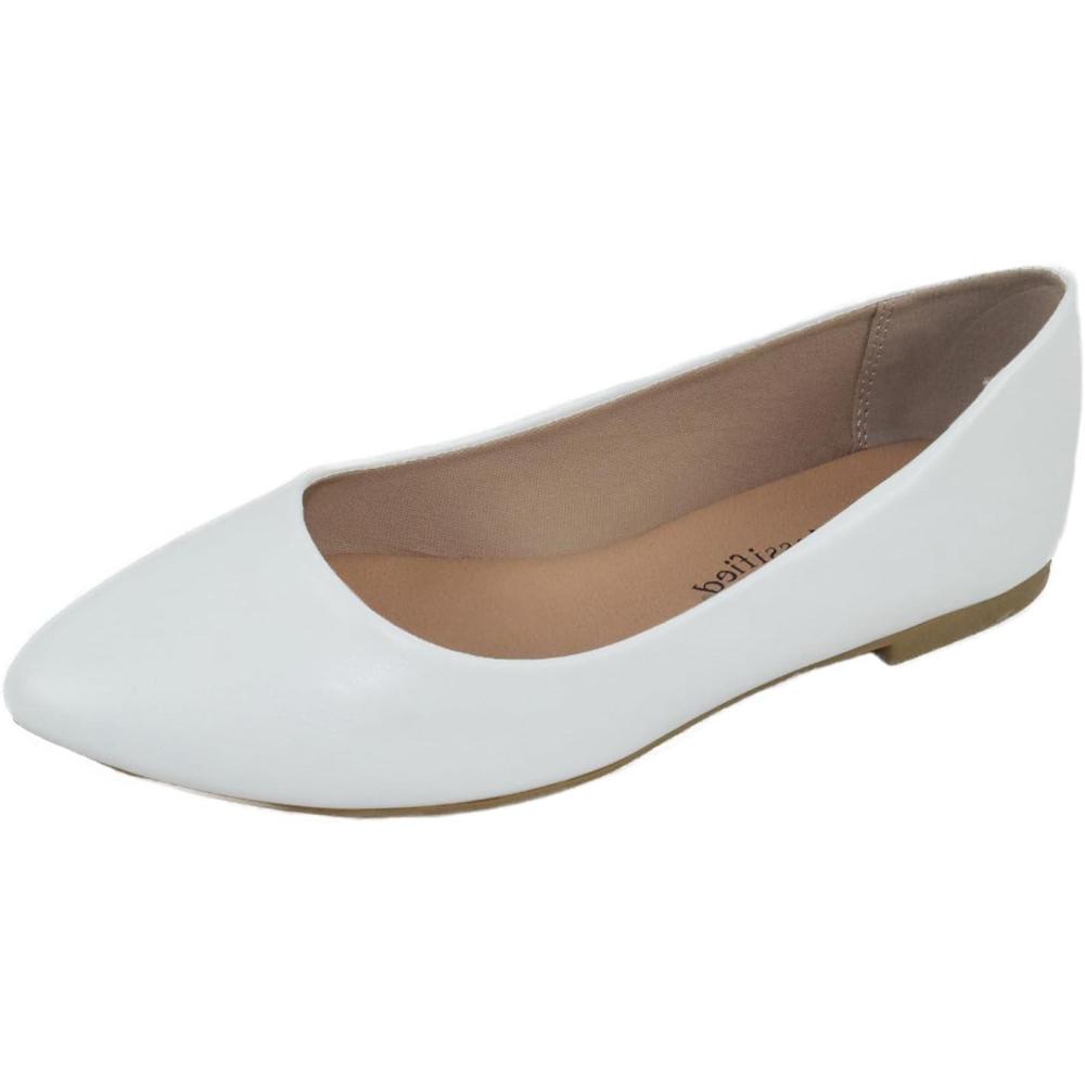 image:imageSoda City Classified Women Casual Flat Office Shoes Wide Width Fit Pointy Toe WHoldWhite
