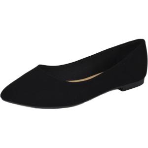 Soda City Classified Women Casual Flat Office Shoes Wide Width Fit Pointy Toe W-Hold(Black Nb)
