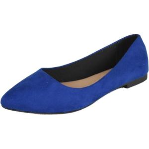 Soda City Classified Women Casual Flat Office Shoes Wide Width Fit Pointy Toe W-Hold(Lt Navy)