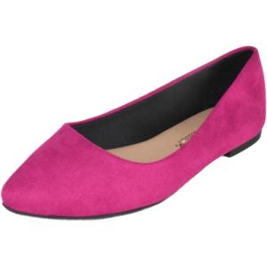Soda City Classified Women Casual Flat Office Shoes Wide Width Fit Pointy Toe W-Hold(Magenta)
