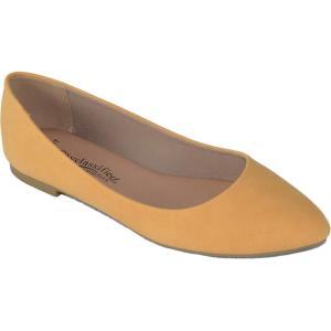 Soda City Classified Women Casual Flat Office Shoes Wide Width Fit Pointy Toe W-Hold(Mango)